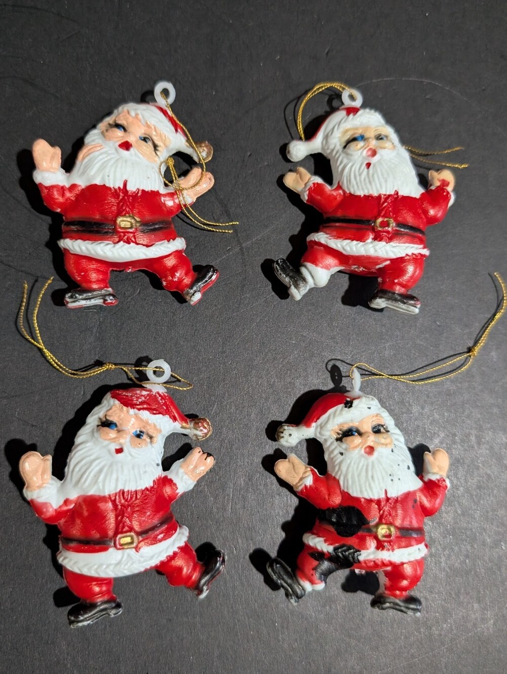 VTG Blow Mold Tree Ornaments Lot Of 14 Santa Snowman Stocking - Picture 9 of 11
